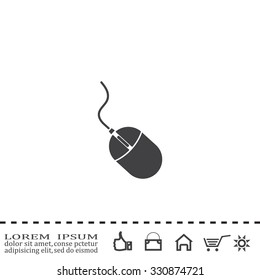 Computer mouse icon, vector illustration. Flat design style