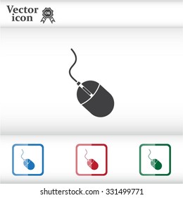 Computer mouse icon, vector illustration. Flat design style