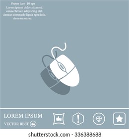 Computer mouse icon, vector illustration. Flat design style