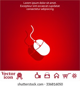Computer mouse icon, vector illustration. Flat design style
