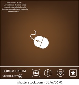 Computer mouse icon, vector illustration. Flat design style