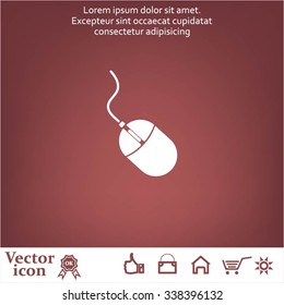 Computer mouse icon, vector illustration. Flat design style