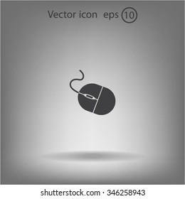 Computer mouse icon, vector illustration. Flat design style