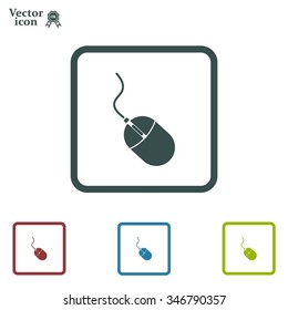 Computer mouse icon, vector illustration. Flat design style