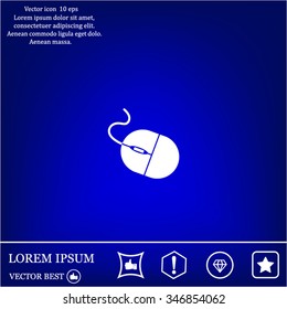 Computer mouse icon, vector illustration. Flat design style