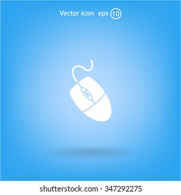 Computer mouse icon, vector illustration. Flat design style