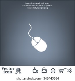 Computer mouse icon, vector illustration. Flat design style