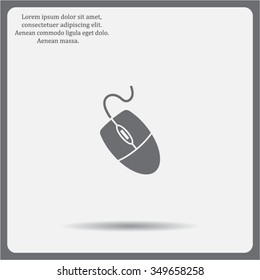Computer mouse icon, vector illustration. Flat design style