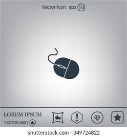 Computer mouse icon, vector illustration. Flat design style