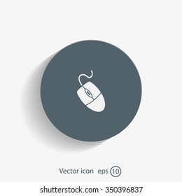 Computer mouse icon, vector illustration. Flat design style