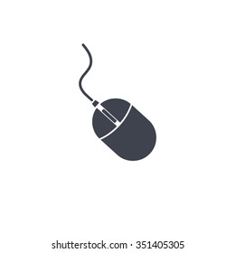Computer mouse icon, vector illustration. Flat design style