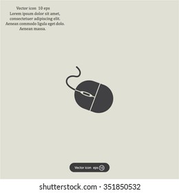 Computer mouse icon, vector illustration. Flat design style