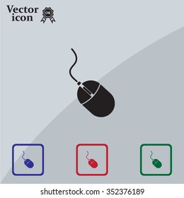 Computer mouse icon, vector illustration. Flat design style