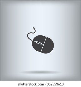Computer mouse icon, vector illustration. Flat design style