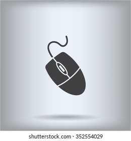 Computer mouse icon, vector illustration. Flat design style