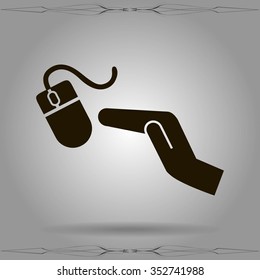 Computer mouse icon, vector illustration