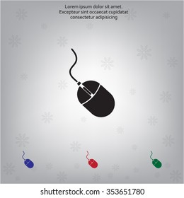 Computer mouse icon, vector illustration. Flat design style