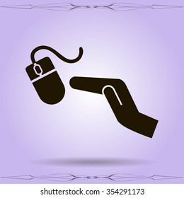Computer mouse icon, vector illustration