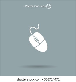 Computer mouse icon, vector illustration. Flat design style