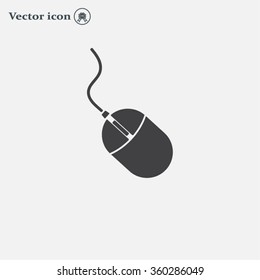 Computer mouse icon, vector illustration. Flat design style