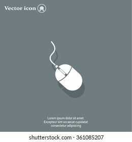 Computer mouse icon, vector illustration. Flat design style