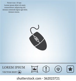 Computer mouse icon, vector illustration. Flat design style