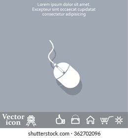 Computer mouse icon, vector illustration. Flat design style