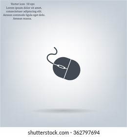 Computer mouse icon, vector illustration. Flat design style