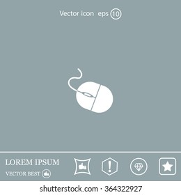 Computer mouse icon, vector illustration. Flat design style
