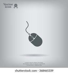 Computer mouse icon, vector illustration. Flat design style