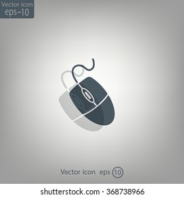 Computer mouse icon, vector illustration. Flat design style