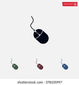 Computer mouse icon, vector illustration. Flat design style