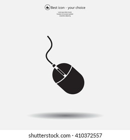 Computer mouse icon, vector illustration. Flat design style