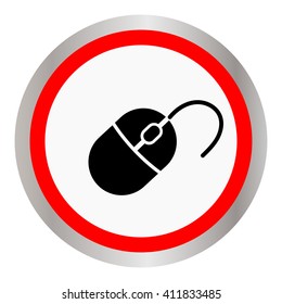 Computer mouse icon, vector illustration. Flat design style