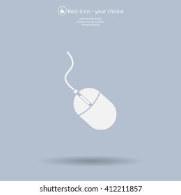 Computer mouse icon, vector illustration. Flat design style