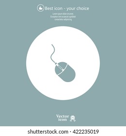 Computer mouse icon, vector illustration. Flat design style