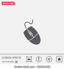 Computer mouse icon, vector illustration. Flat design style