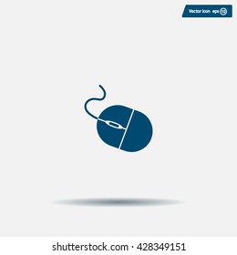 Computer mouse icon, vector illustration. Flat design style
