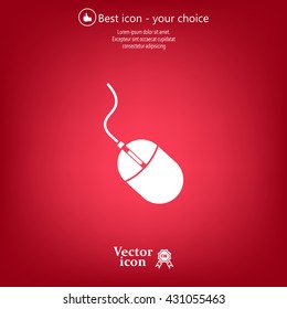 Computer mouse icon, vector illustration. Flat design style