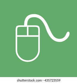 Computer mouse icon vector illustration. Green background
