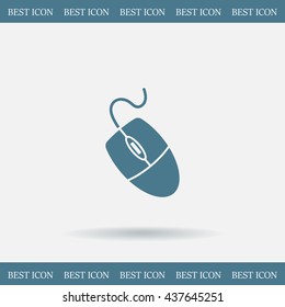Computer mouse icon, vector illustration. Flat design style