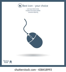 Computer mouse icon, vector illustration. Flat design style