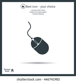 Computer mouse icon, vector illustration. Flat design style