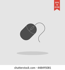 Computer mouse icon, vector illustration. Flat design style