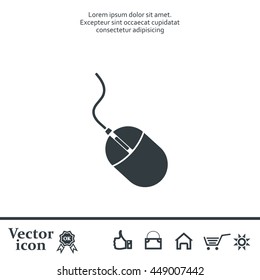 Computer mouse icon, vector illustration. Flat design style