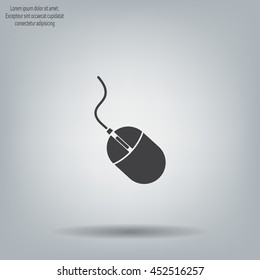 Computer mouse icon, vector illustration. Flat design style