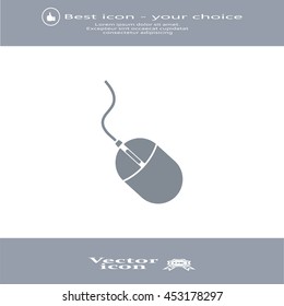Computer mouse icon, vector illustration. Flat design style