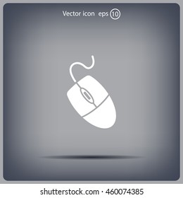 Computer mouse icon, vector illustration. Flat design style