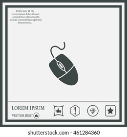 Computer mouse icon, vector illustration. Flat design style