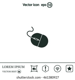 Computer mouse icon, vector illustration. Flat design style